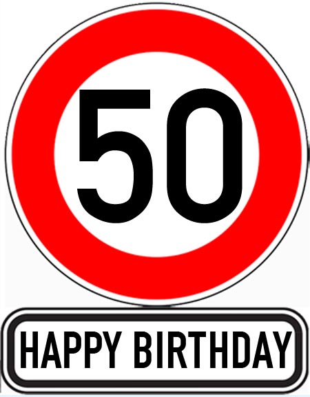 Schild mit Glückwünschen zum 50. Geburtstag